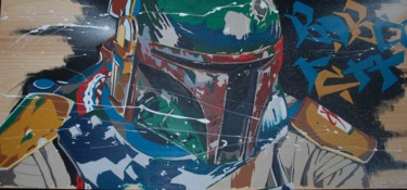 Peinture intitulée "boba-fett-2018.jpg" par Christophe Caniac, Œuvre d'art originale, Acrylique