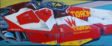 Painting titled "Wipeout Tigron team…" by Christophe Caniac, Original Artwork, Acrylic