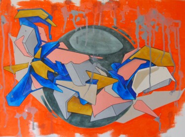 Painting titled "Graff 4 Aers 2022" by Christophe Caniac, Original Artwork, Watercolor