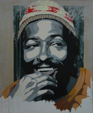 Painting titled "Marvin_Gaye_2022" by Christophe Caniac, Original Artwork, Acrylic