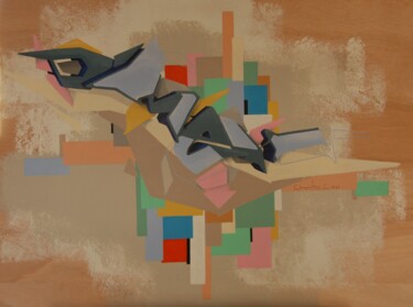 Malerei mit dem Titel "Colored rectangles…" von Christophe Caniac, Original-Kunstwerk, Acryl