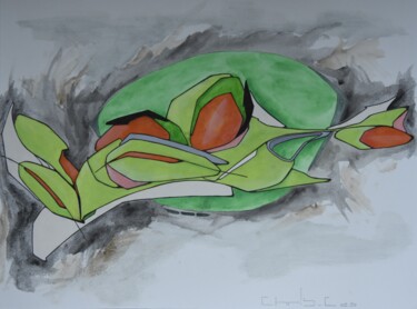 Malerei mit dem Titel "graff 2 2023" von Christophe Caniac, Original-Kunstwerk, Aquarell