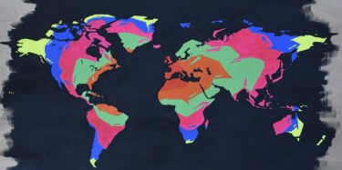 Peinture intitulée "Map Monde 2023" par Christophe Caniac, Œuvre d'art originale, Acrylique