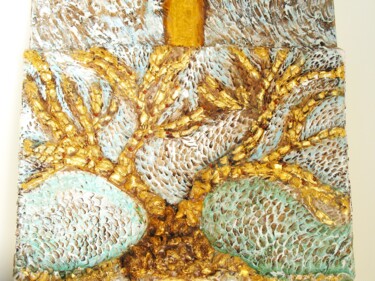 Sculpture titled "L 'albero della vita" by Krisalide, Original Artwork, Terra cotta Mounted on Wood Panel