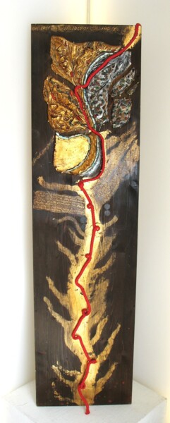 Scultura intitolato "L 'albero del bene…" da Krisalide, Opera d'arte originale, Terracotta Montato su Pannello di legno