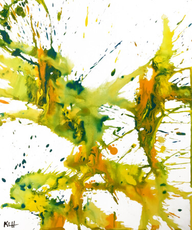 Peinture intitulée "Abstract Expression…" par Klh, Œuvre d'art originale, Tempera Monté sur Autre panneau rigide