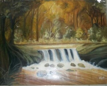 Painting titled "Landscape" by Krishna Art Gallery, Original Artwork, Oil