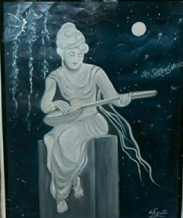 Malerei mit dem Titel "Silent music" von Krishna Art Gallery, Original-Kunstwerk, Öl
