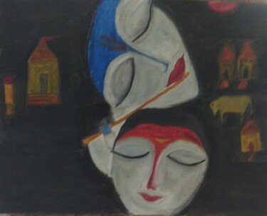 Pittura intitolato "Abstract painting o…" da Krishna Art Gallery, Opera d'arte originale, Olio