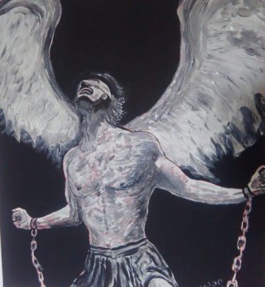 Pintura titulada "angel chained 2 fal…" por Kriss, Obra de arte original, Acrílico