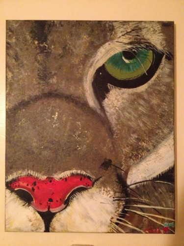 Painting titled "Cougar" by Krista Ryan, Original Artwork, Oil