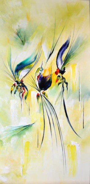 Peinture intitulée "Eclosion" par Kristeen Van  Ryswyck, Œuvre d'art originale, Huile