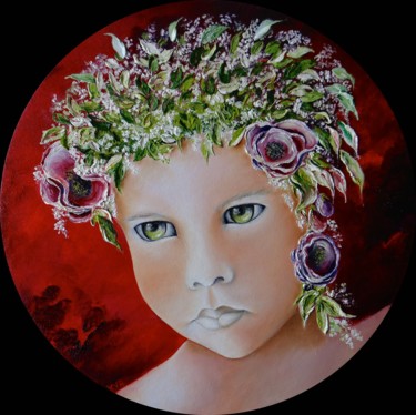 Painting titled "Ludivine" by Kristeen Van  Ryswyck, Original Artwork, Oil