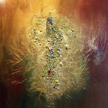 Peinture intitulée "Les Ors du fond des…" par Kristeen Van  Ryswyck, Œuvre d'art originale, Huile