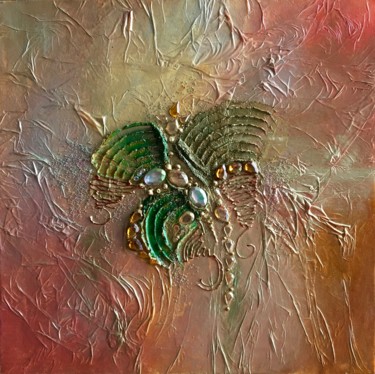 Peinture intitulée "Rosée perlée" par Kristeen Van  Ryswyck, Œuvre d'art originale, Huile