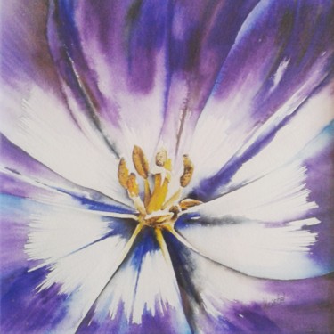 Peinture intitulée "fleur" par Kristel Wancquet, Œuvre d'art originale, Aquarelle