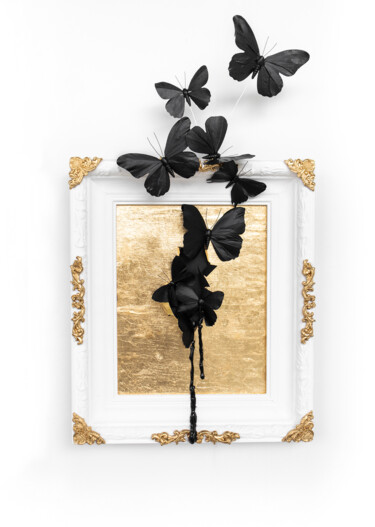 Γλυπτική με τίτλο "Dark Inside" από Kristen Jelly, Αυθεντικά έργα τέχνης, Ακρυλικό Τοποθετήθηκε στο Ξύλινο φορείο σκελετό
