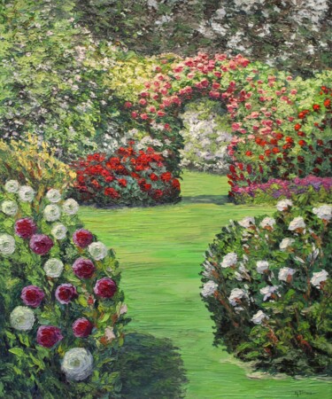 Painting titled "French Country Gard…" by Kristen Olson Stone, Original Artwork, Oil