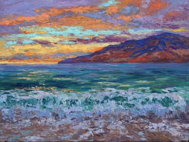 Peinture intitulée "An Evening On Maui" par Kristen Olson Stone, Œuvre d'art originale, Huile