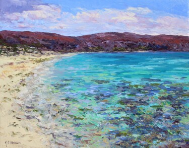 Картина под названием "Balandra Bay, Baja,…" - Kristen Olson Stone, Подлинное произведение искусства, Масло