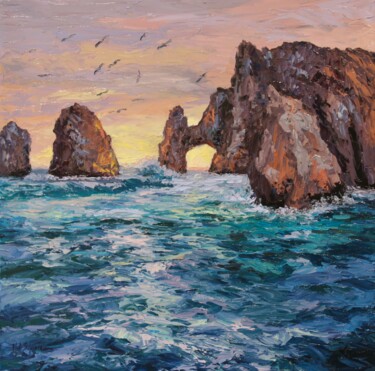 Malerei mit dem Titel "Soaring Over Cabo S…" von Kristen Olson Stone, Original-Kunstwerk, Öl