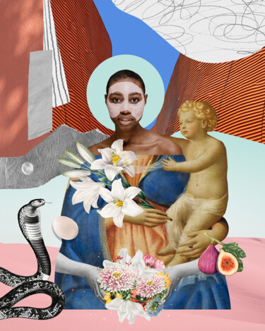 Digitale Kunst mit dem Titel "Santa Lucia" von Kristi Goshovska, Original-Kunstwerk, Fotomontage