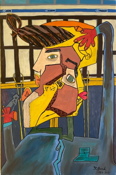 绘画 标题为“Portrét v zaměstnání” 由Kristian Benak, 原创艺术品, 油 安装在木质担架架上