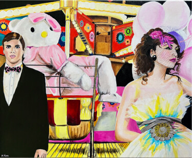 Painting titled "The Blind Date" by Kristin Voss, Original Artwork, Acrylic