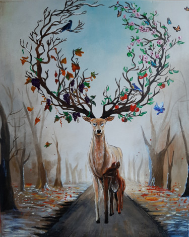 Malerei mit dem Titel "Благородство" von Kristina Sumkina, Original-Kunstwerk, Acryl
