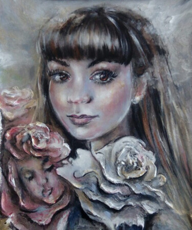 Картина под названием "Время Розы или имя…" - Kristina Dobrynina, Подлинное произведение искусства, Акрил