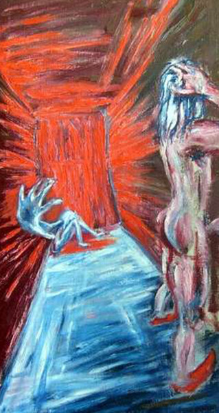 Schilderij getiteld "Голубые волосы" door Kristina Dobrynina, Origineel Kunstwerk, Olie