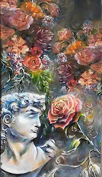 Pintura intitulada "Давид и роза/ ( It’…" por Kristina Dobrynina, Obras de arte originais, Acrílico