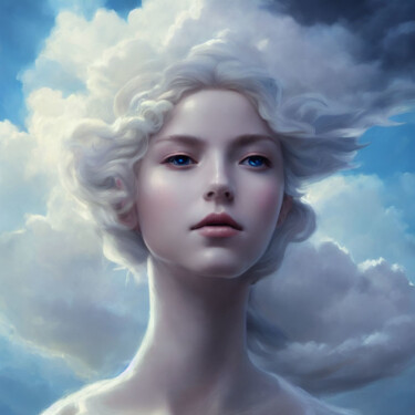Digital Arts titled "Cloud Goddess" by Kristina Ivanova, Original Artwork, AI generated image