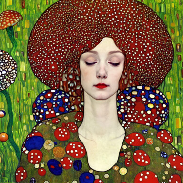 Arte digitale intitolato "Fly agaric princess" da Kristina Ivanova, Opera d'arte originale, Pittura digitale