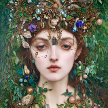 Digital Arts titled "Forest Witch" by Kristina Ivanova, Original Artwork, Digital Painting