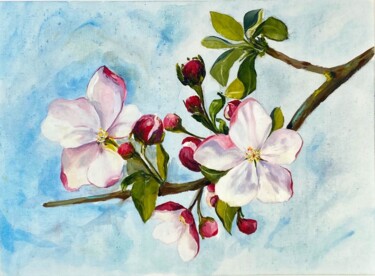 Peinture intitulée "Apple flowers" par Kristina Kolesnikova, Œuvre d'art originale, Huile