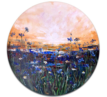 Pittura intitolato "Scenery flowers" da Kristina Kolesnikova, Opera d'arte originale, Olio
