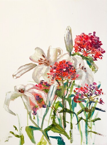 Schilderij getiteld "Summer Flowers" door Kristina Kolesnikova, Origineel Kunstwerk, Olie