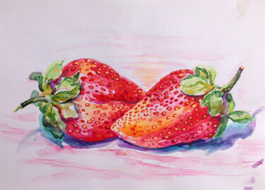Painting titled "SWEET COUPLE" by Kristina Kristiana, Original Artwork, Watercolor