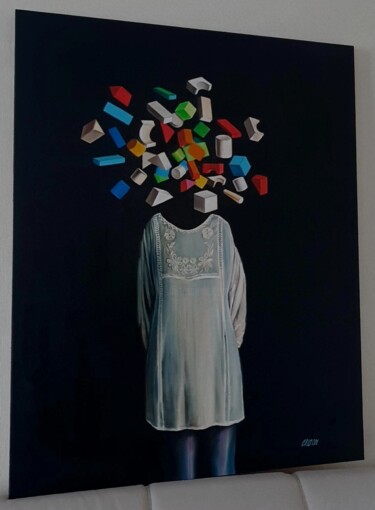Peinture intitulée "Geometric figures" par Kristina Likhovitskaya (Cris.Om), Œuvre d'art originale, Huile
