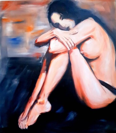 Malerei mit dem Titel "Self-portrait" von Kristina Likhovitskaya (Cris.Om), Original-Kunstwerk, Öl