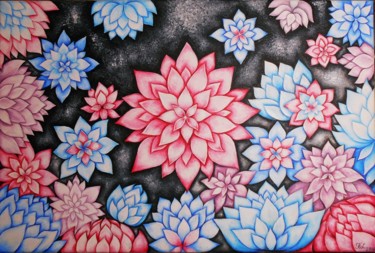 绘画 标题为“Abstract flowers” 由Kritinalizdenyte, 原创艺术品, 丙烯