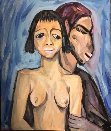 Painting titled "Lovers" by Kristina Politidou, Original Artwork, Oil