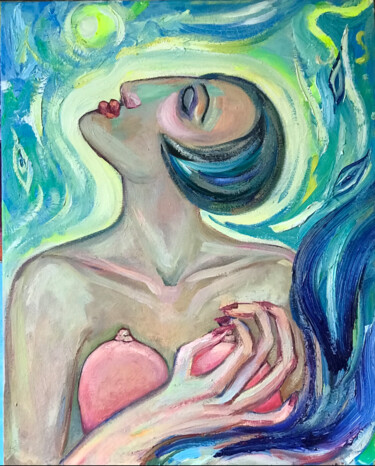 Картина под названием "Masturbation" - Kristina Politidou, Подлинное произведение искусства, Масло