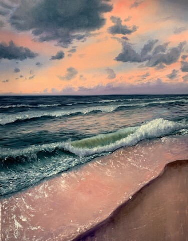 Painting titled "Baltik sea" by Kristina Sergeeva, Original Artwork, Oil