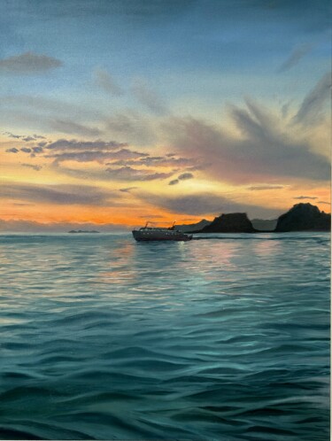 Painting titled "Sunrise in Surattani" by Kristina Sergeeva, Original Artwork, Oil