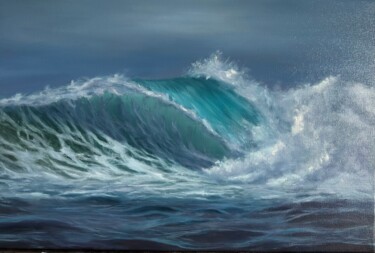 Картина под названием "It’s wave" - Kristina Sergeeva, Подлинное произведение искусства, Масло