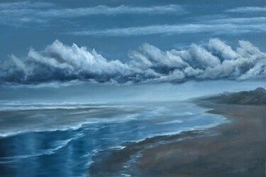 Картина под названием "Near the ocean" - Kristina Sergeeva, Подлинное произведение искусства, Масло Установлен на Деревянная…