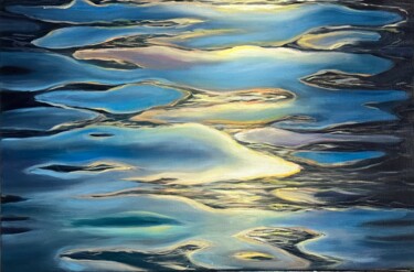 Painting titled "Water or" by Kristina Sergeeva, Original Artwork, Oil Mounted on Wood Stretcher frame