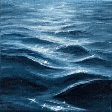 Peinture intitulée "glare on the water" par Kristina Sergeeva, Œuvre d'art originale, Huile Monté sur Châssis en bois